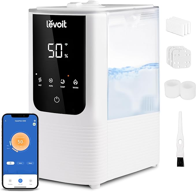 Levoit OasisMist 450S Smart Humidifier Review – 4.5L Warm and Cool Mist Humidifier with Smart App Control, Auto Mode, and Quiet Operation